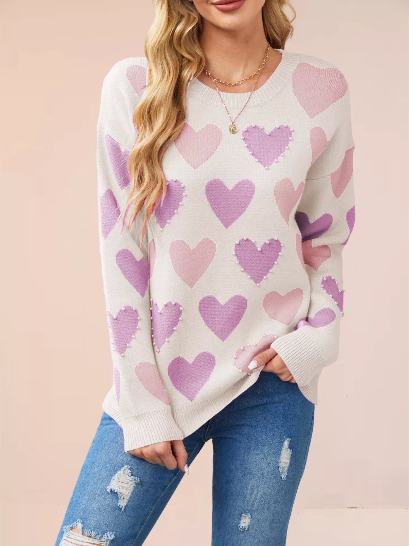 Valkyrie - Maglione caldo e accogliente con motivo a cuore