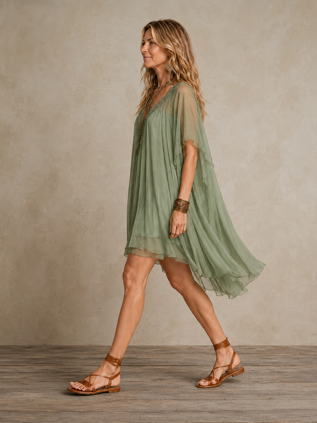 Abito Mini Elegante con Volant da Donna