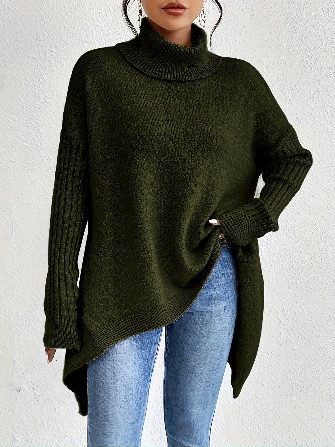 Lanea - Maglione elegante, comodo e dalla vestibilità morbida con collo alto