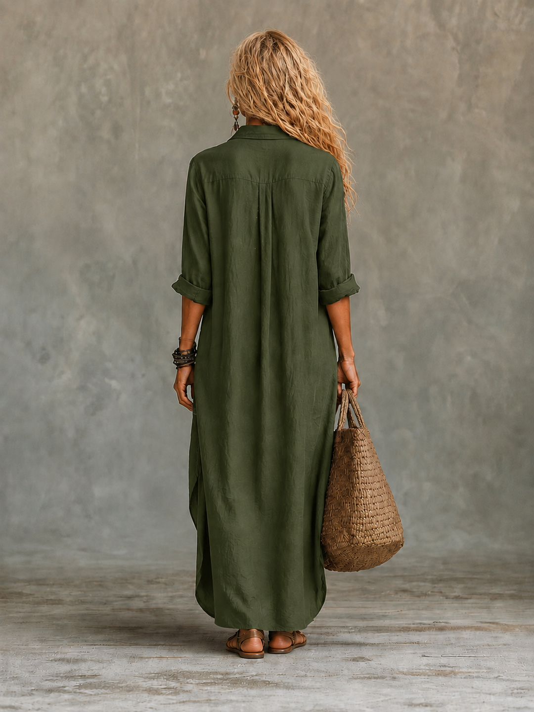Abito Maxi da Donna con Stampa Effetto Pizzo