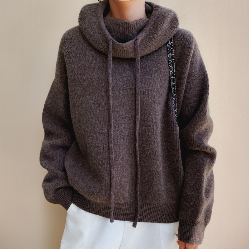 Jacqui - Giacca oversize in maglia con cappuccio