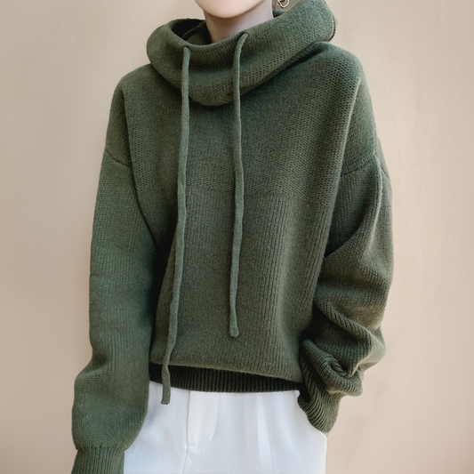 Jacqui - Giacca oversize in maglia con cappuccio