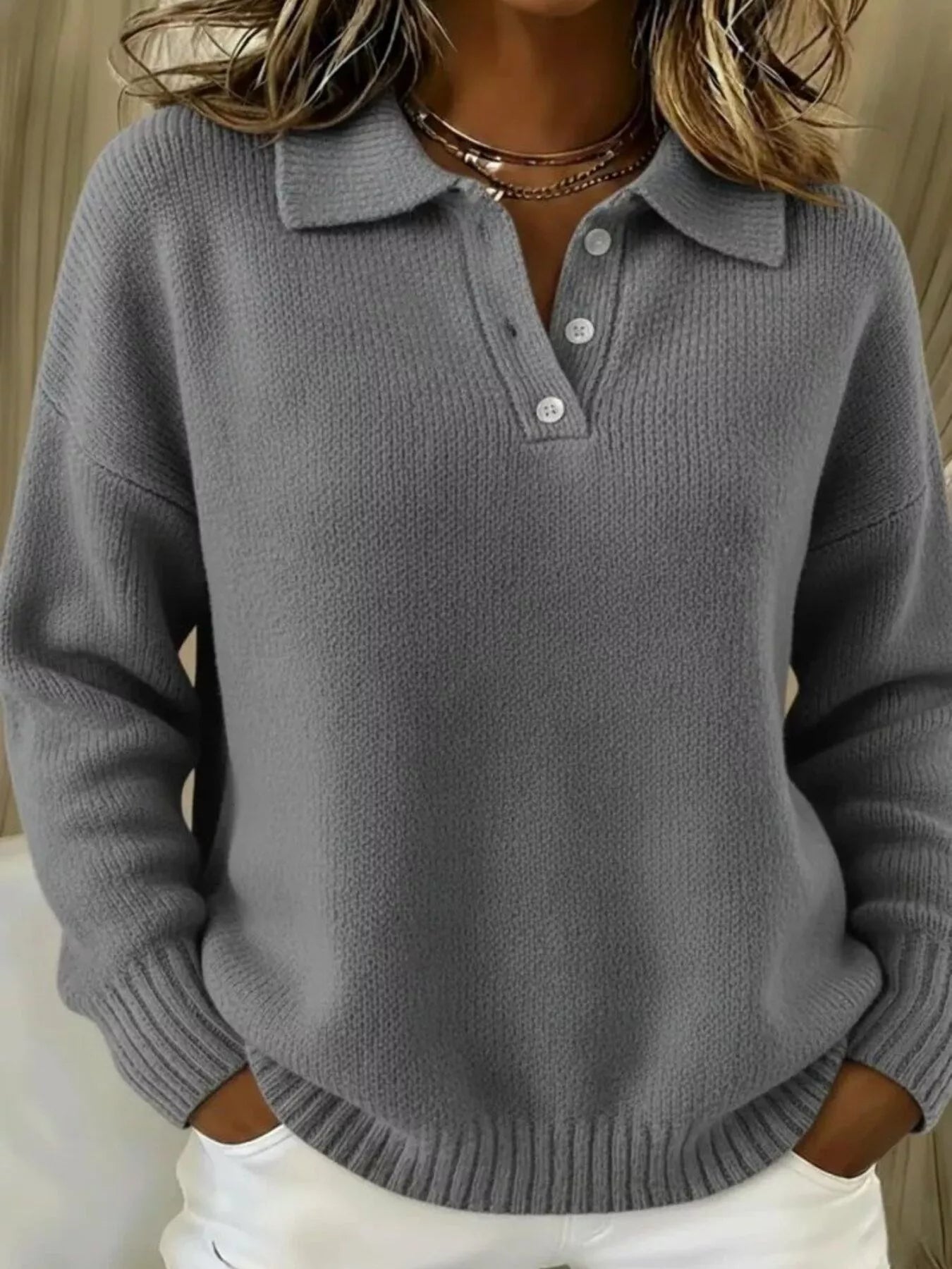 Divine - Maglione caldo e accogliente con spalle scese