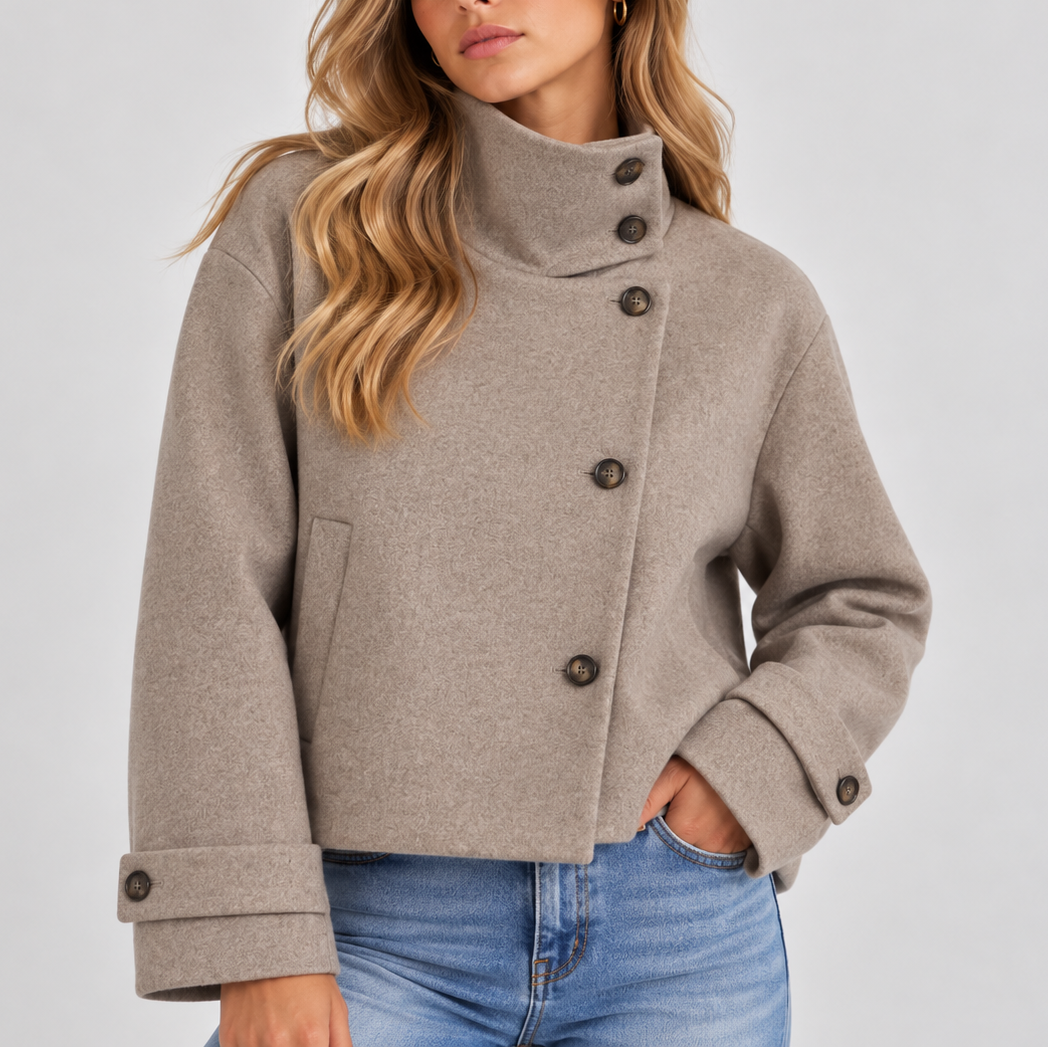 Giacca Corta da Donna con Collo Alto