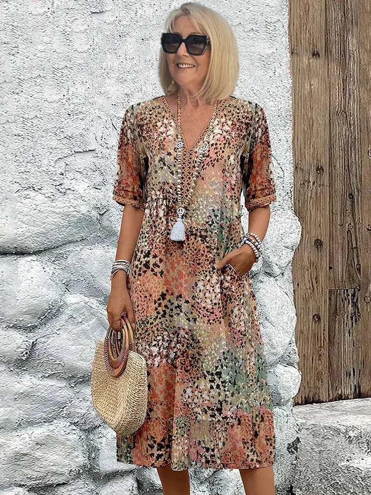 Abito Casual Floreale Fluido da Donna