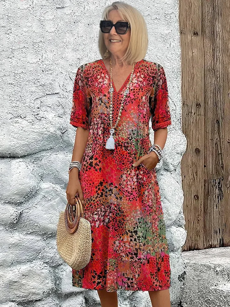 Abito Casual Floreale Fluido da Donna