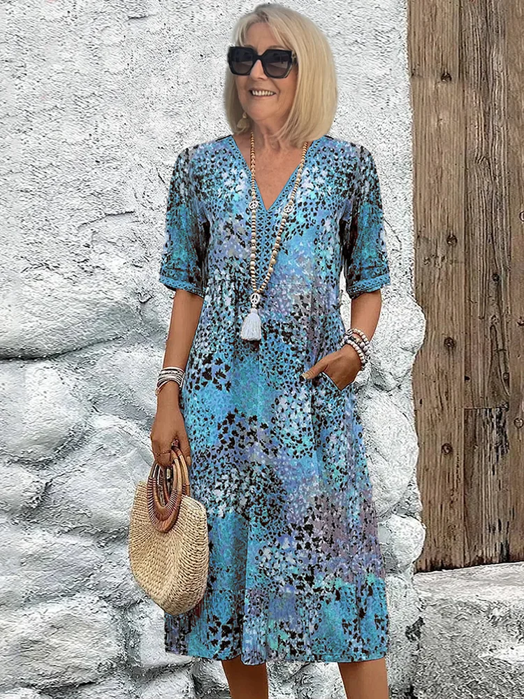 Abito Casual Floreale Fluido da Donna