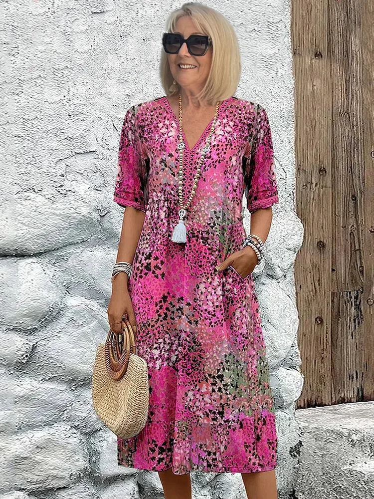 Abito Casual Floreale Fluido da Donna