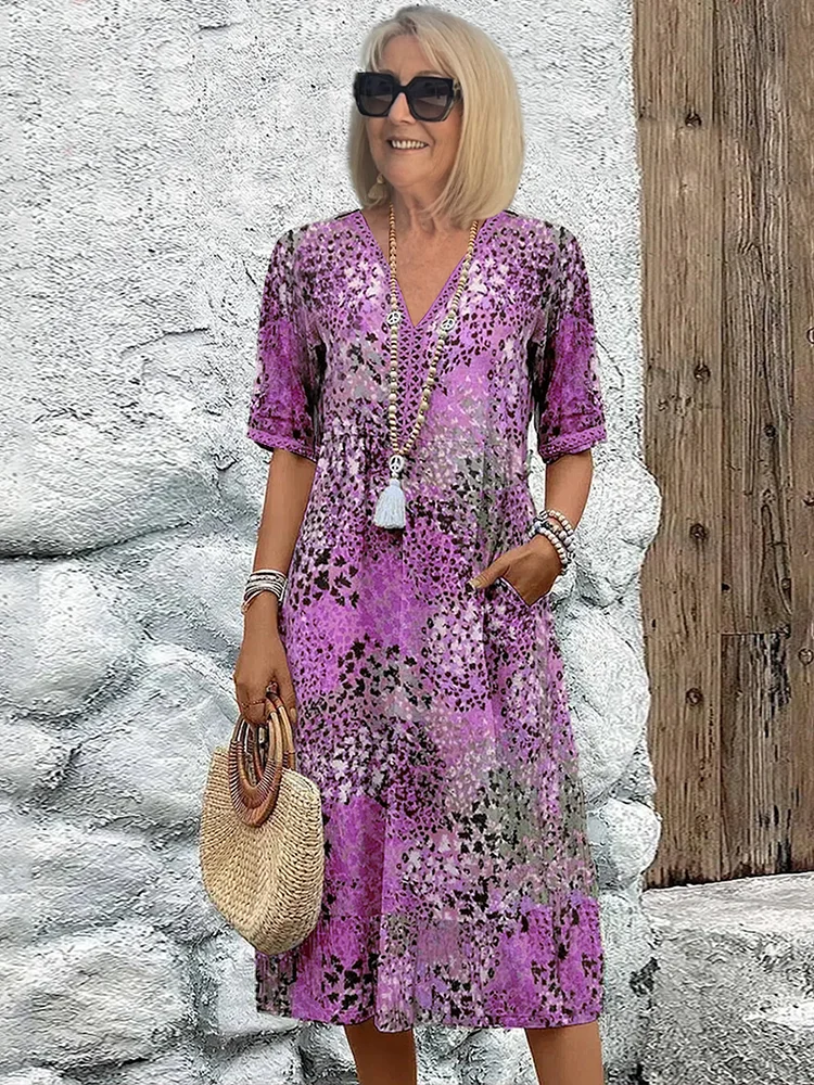 Abito Casual Floreale Fluido da Donna