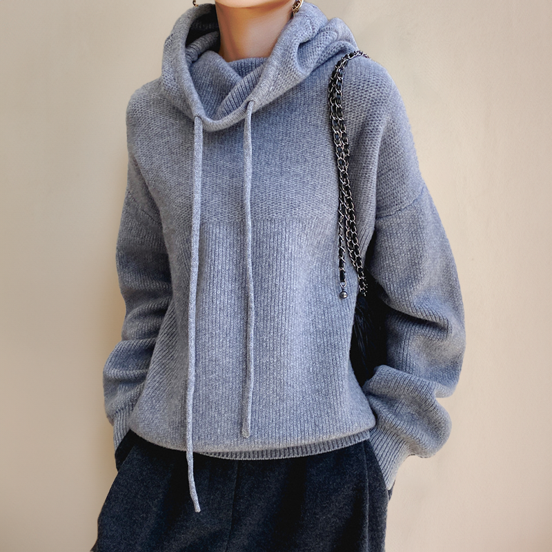 Jacqui - Giacca oversize in maglia con cappuccio