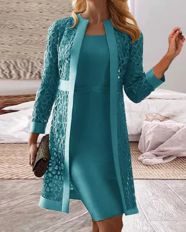 Lucy - Abito cardigan in pizzo da donna Set due pezzi