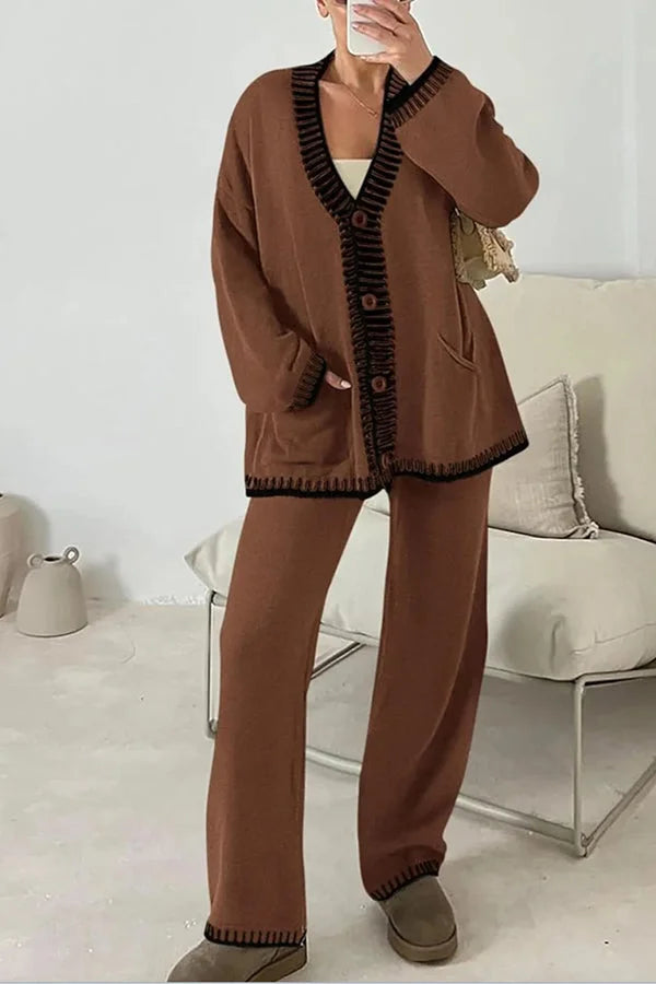 Vannessa - Set Cardigan e Pantaloni Caldo e Morbido