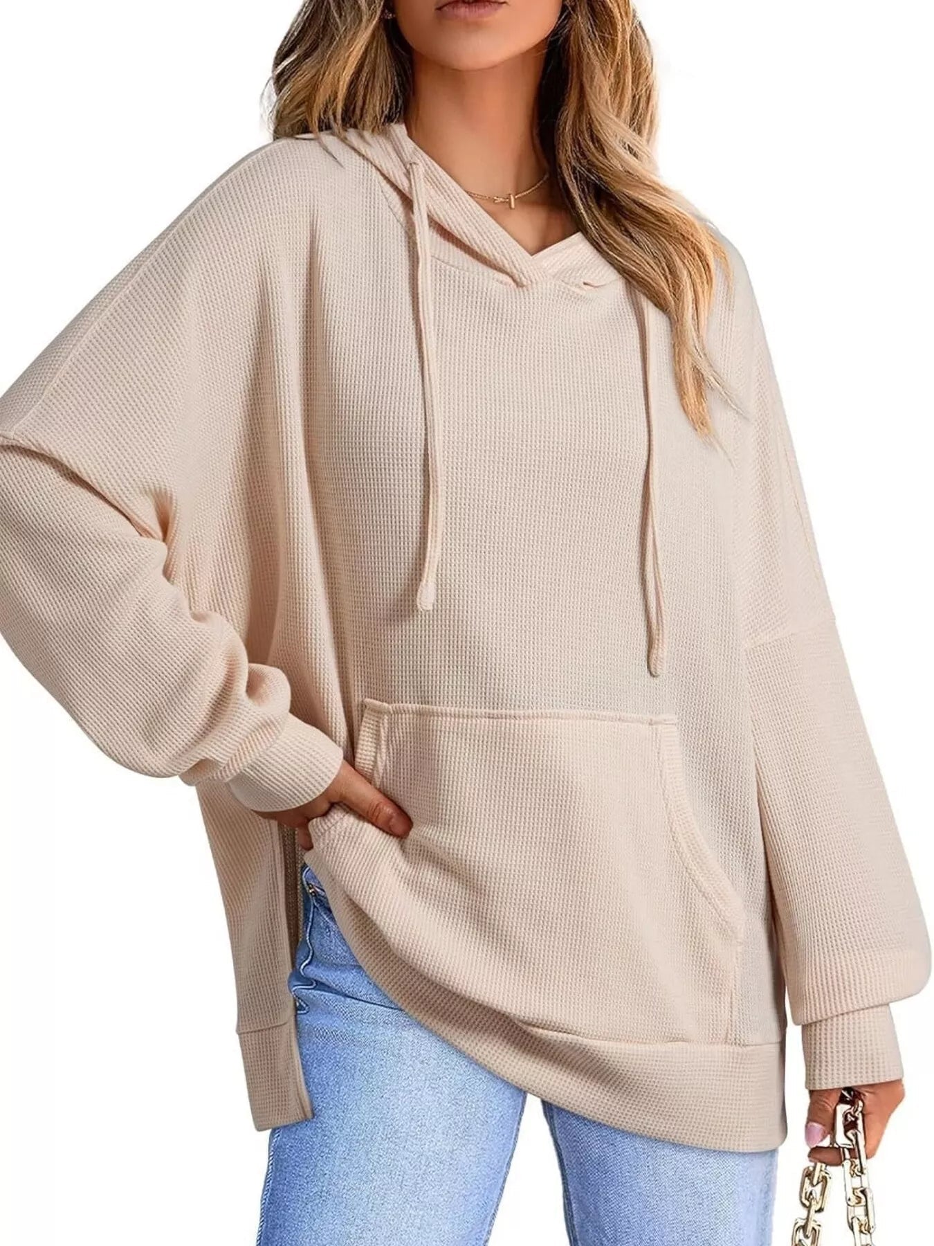Cianna - Felpa oversize con coulisse e spacchi laterali