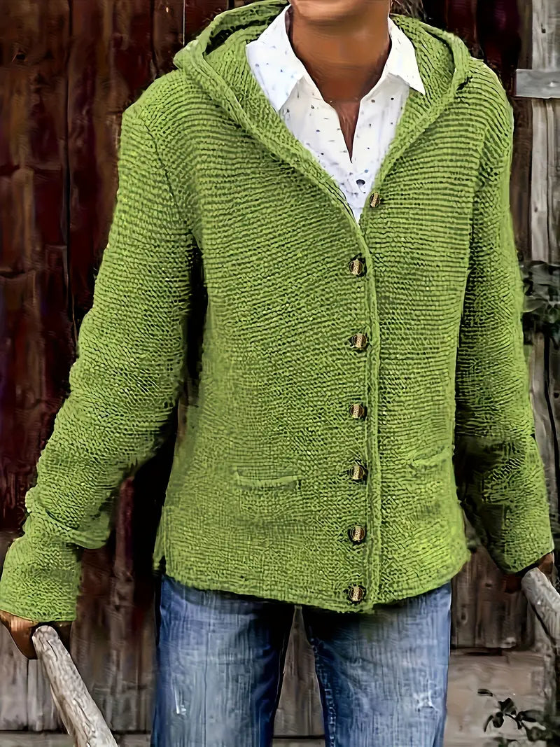 Joelle - Cardigan Elegante Lavorato a Maglia con Cappuccio e Maniche Lunghe