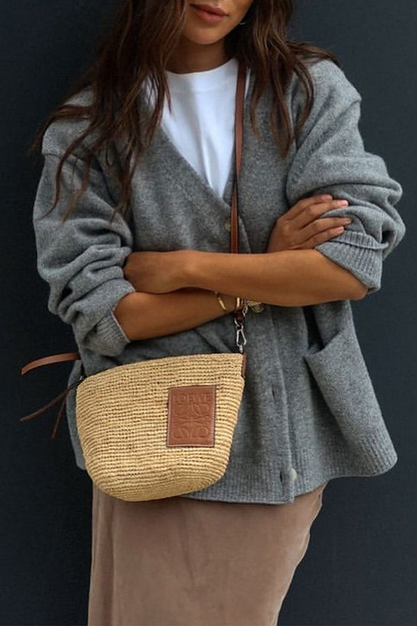 Gigi - Cardigan casual con scollo a V, bottoni e tasche