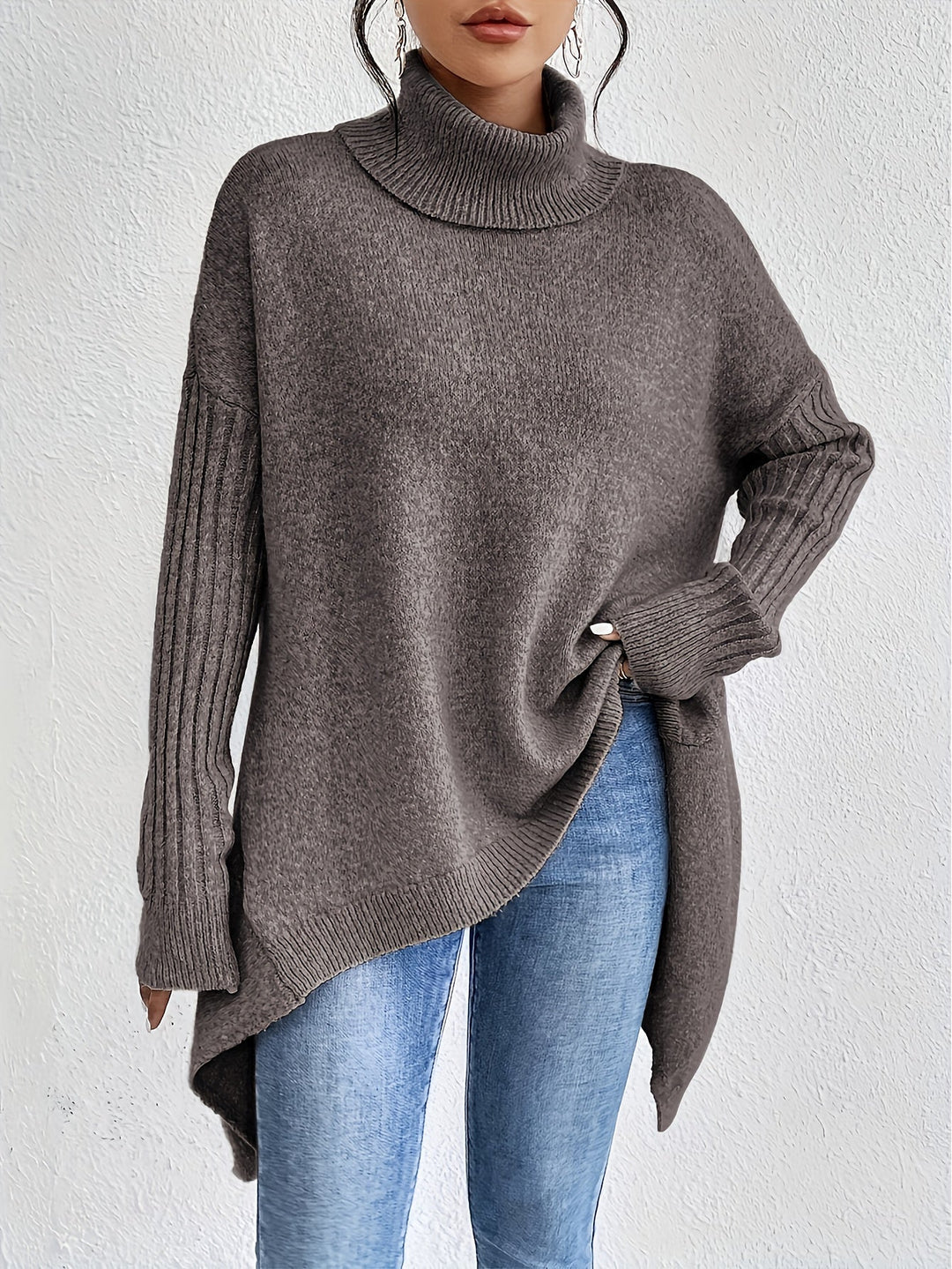 Lanea - Maglione elegante, comodo e dalla vestibilità morbida con collo alto