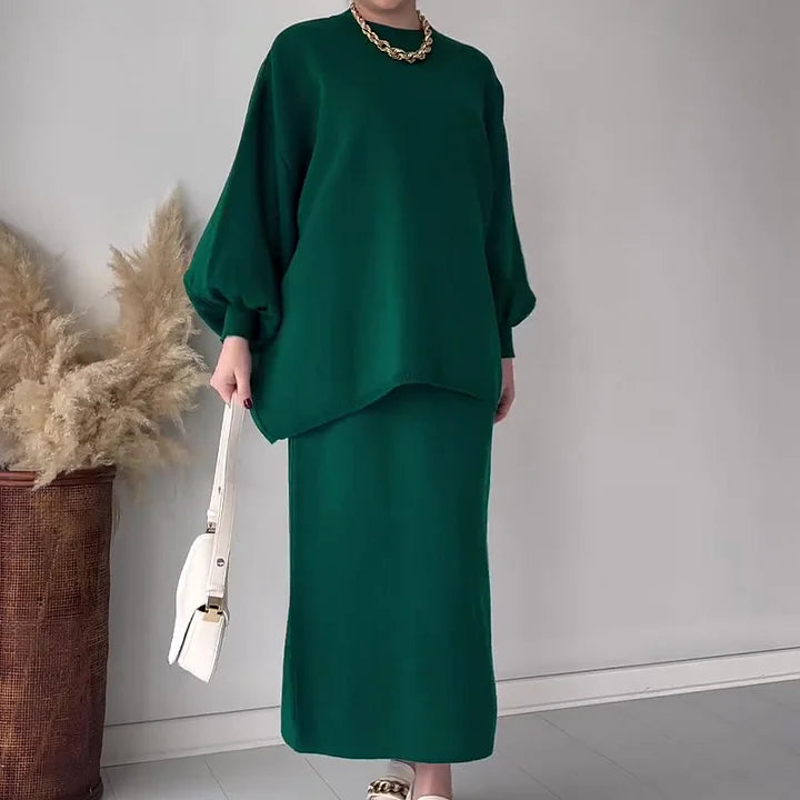 Keilani - Elegante completo con maglione caldo e gonna