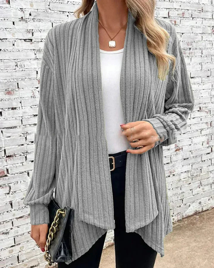 Leticia - Cardigan chic a coste con apertura frontale