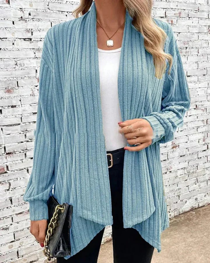Leticia - Cardigan chic a coste con apertura frontale