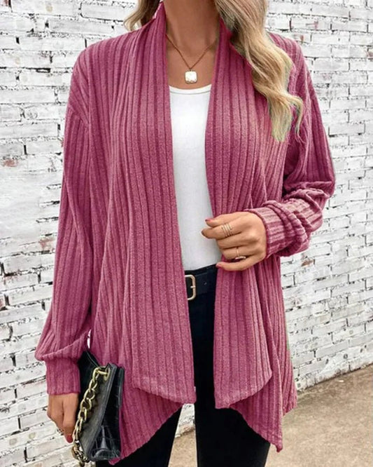 Leticia - Cardigan chic a coste con apertura frontale