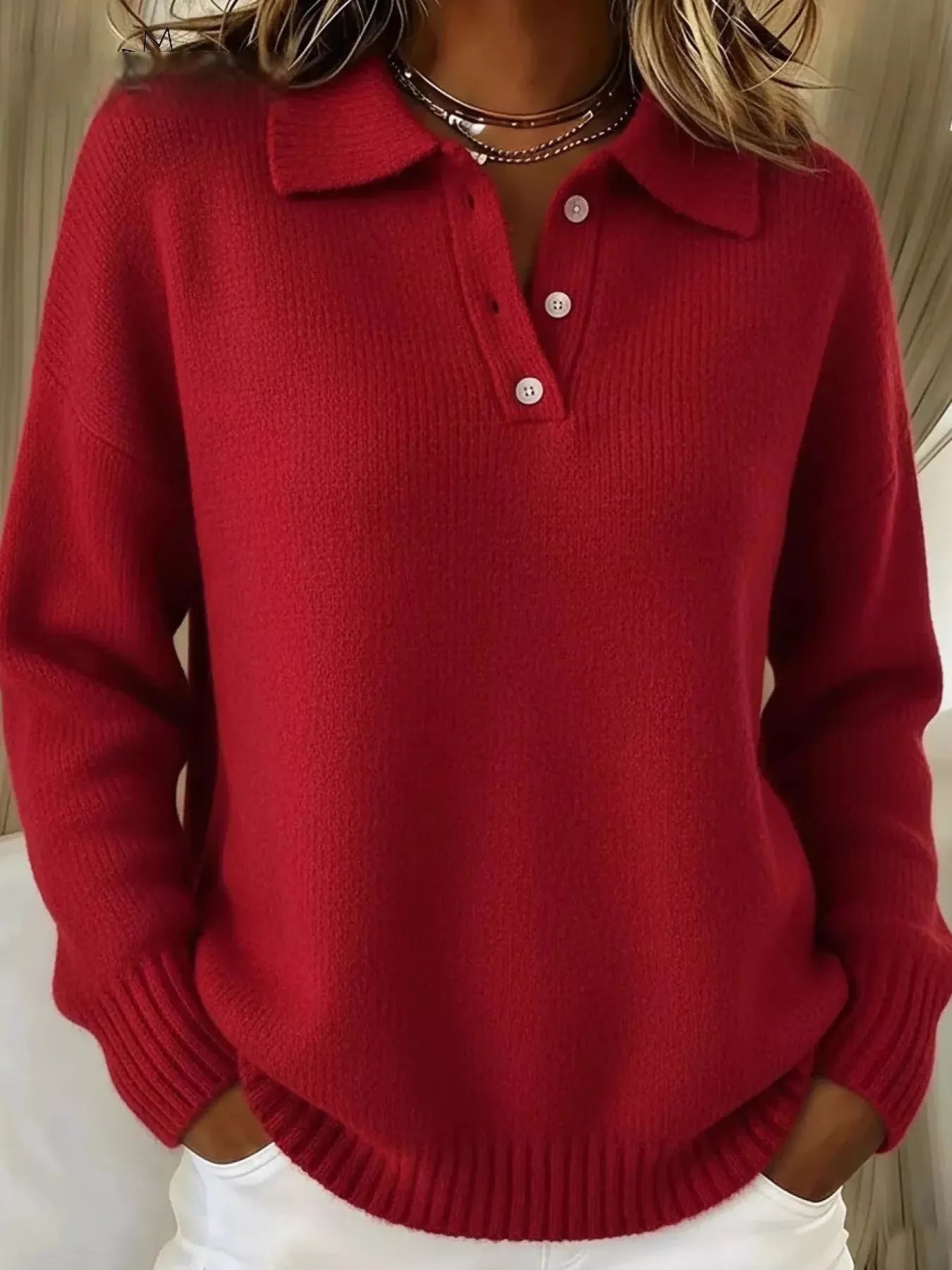 Divine - Maglione caldo e accogliente con spalle scese