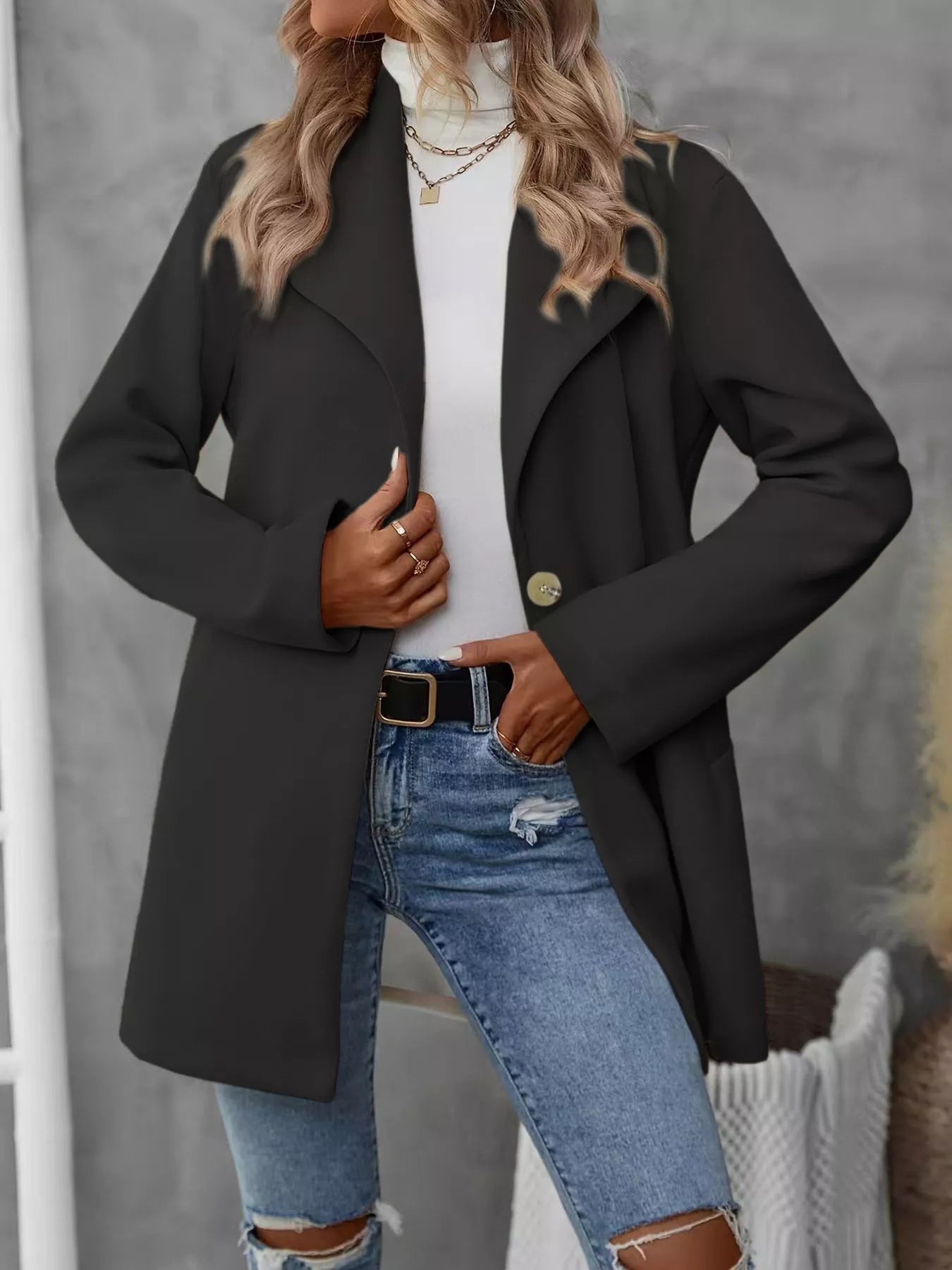 Hollie - Blazer coat elegante e versatile con collo a rever