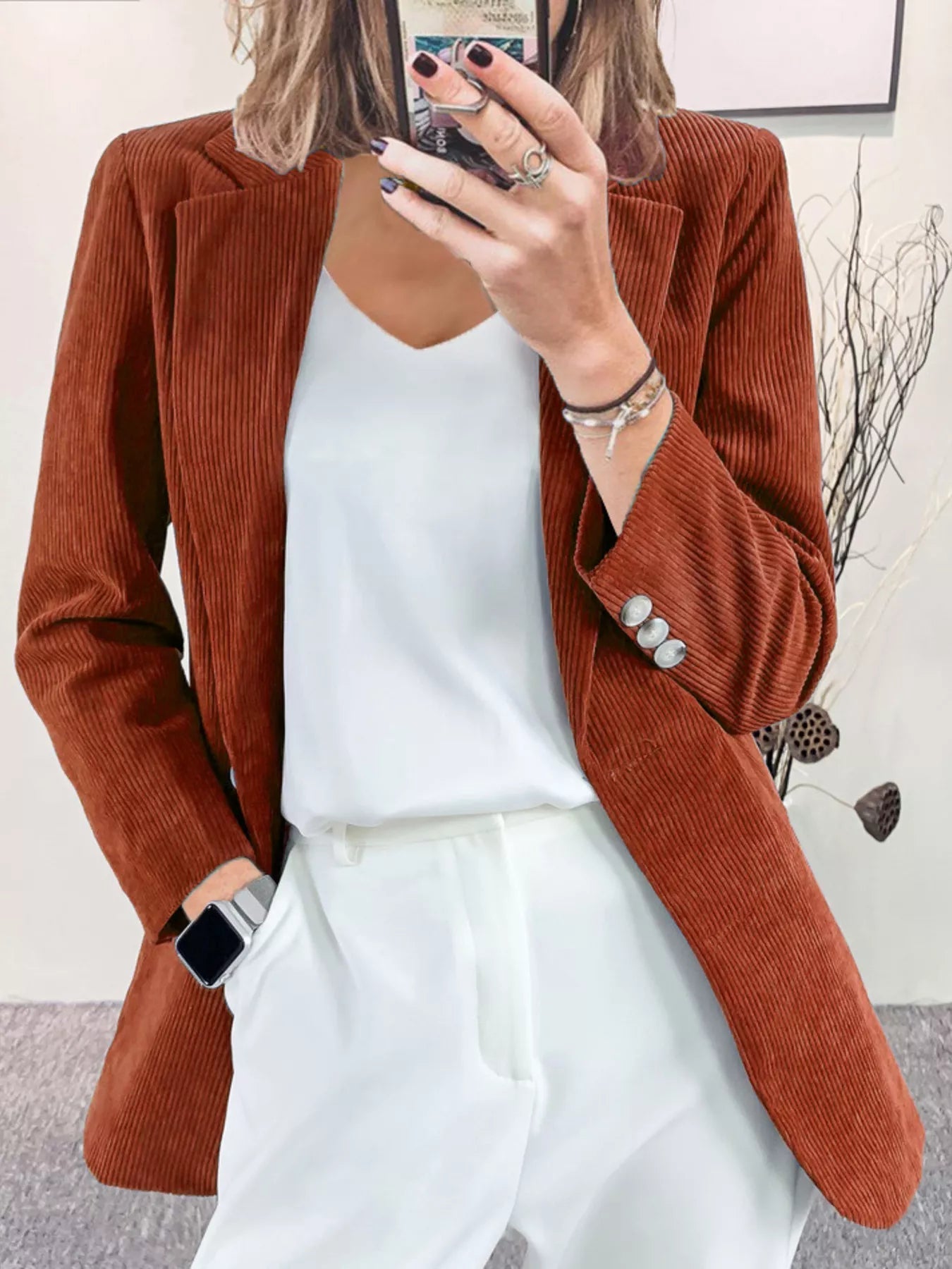 Hania - Blazer versatile in velluto a coste con revers