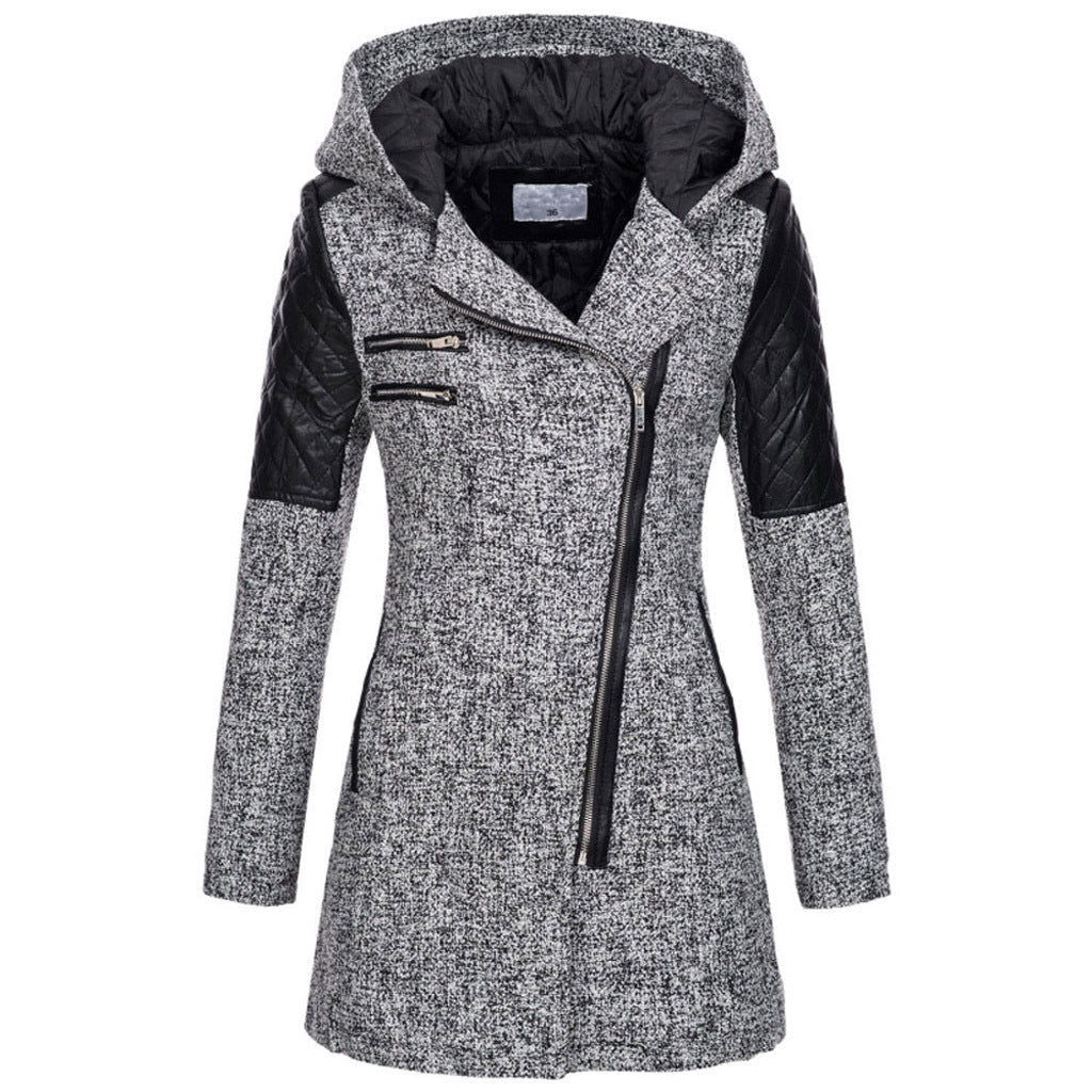 Cappotto Invernale Aderente da Donna con Cappuccio