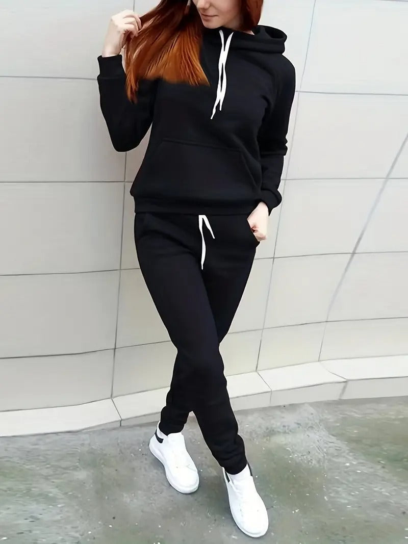 Sanaya - Set casual con felpa con cappuccio e pantaloni