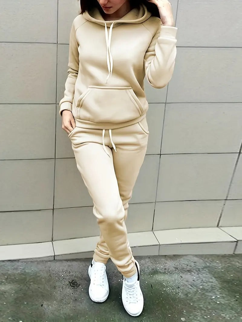 Sanaya - Set casual con felpa con cappuccio e pantaloni