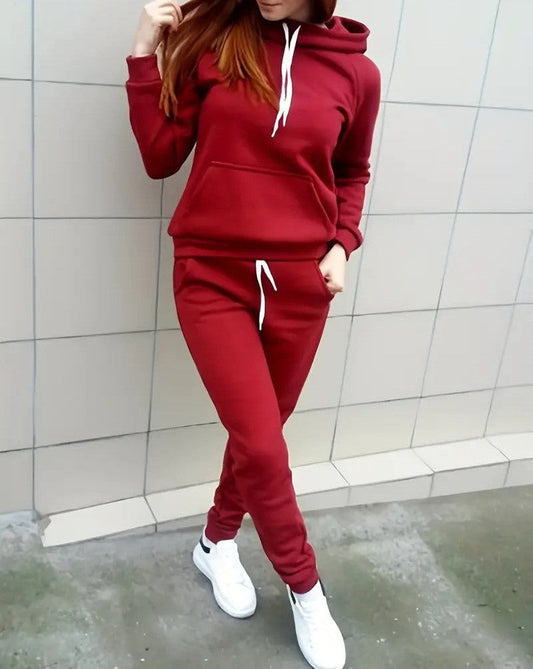 Sanaya - Set casual con felpa con cappuccio e pantaloni