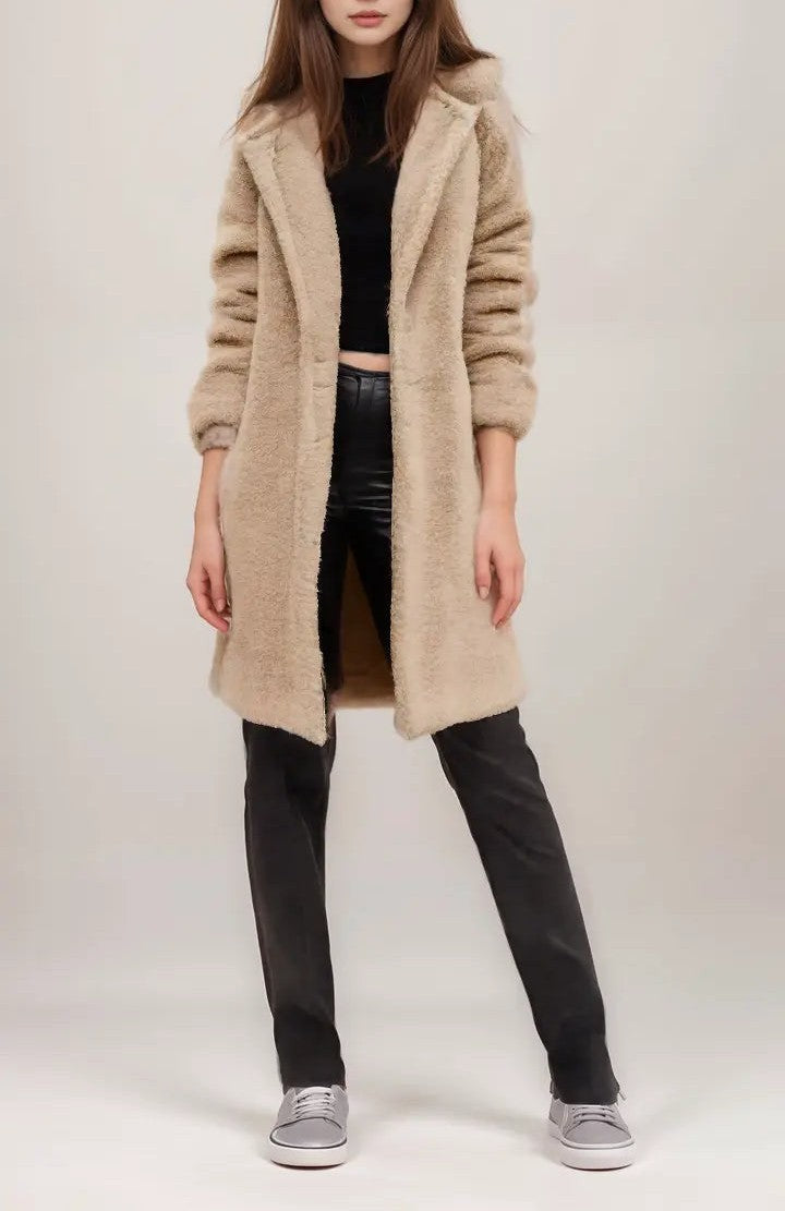 Suzy - Cappotto lungo con cappuccio caldo e accogliente