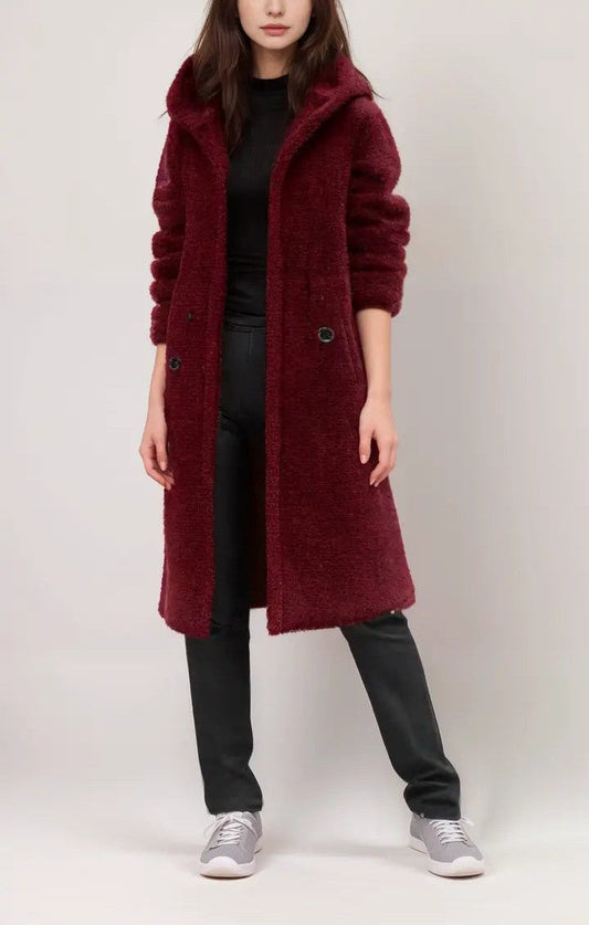 Suzy - Cappotto lungo con cappuccio caldo e accogliente