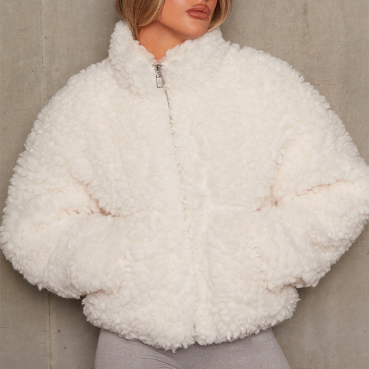 Harleen - Giacca in pile ampia, calda e alla moda