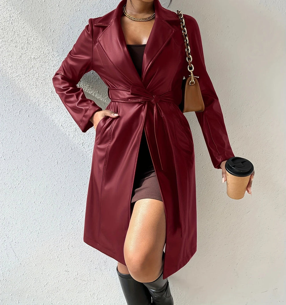 Trishana - Cappotto Lungo Elegante a Vestibilità Slim