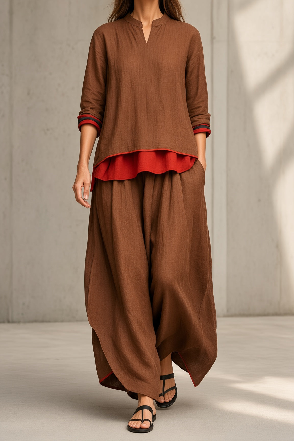 Completo da Donna a Due Pezzi con Top a Strati