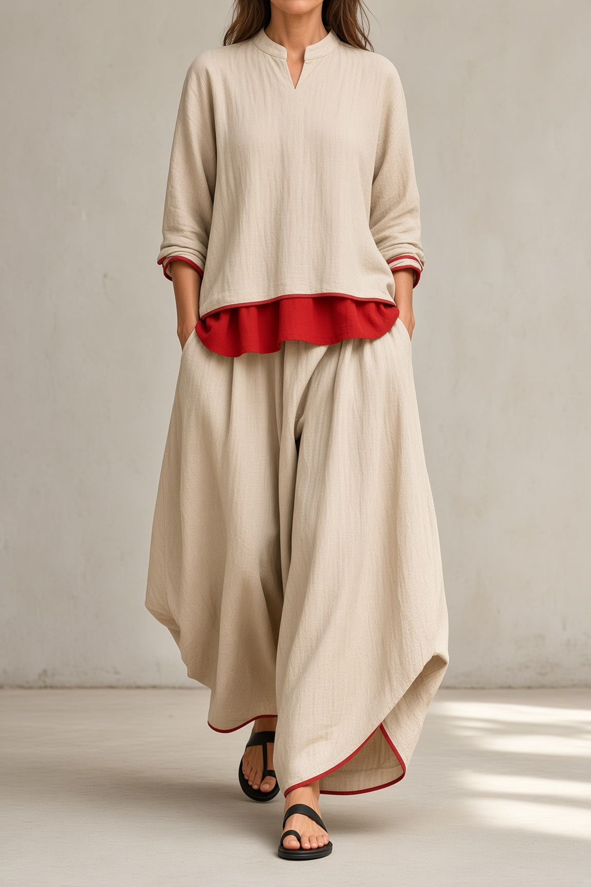 Completo da Donna a Due Pezzi con Top a Strati