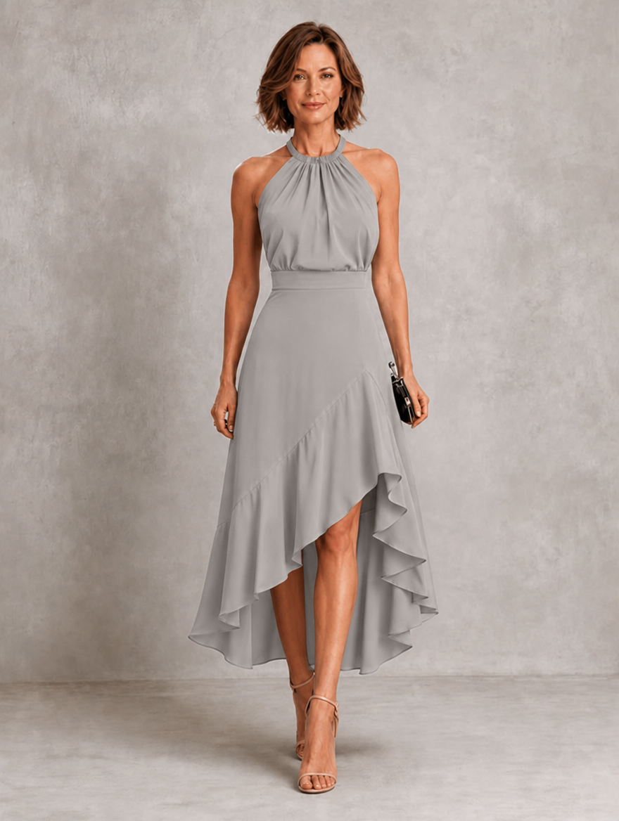 Abito Maxi Elegante da Donna con Scollo