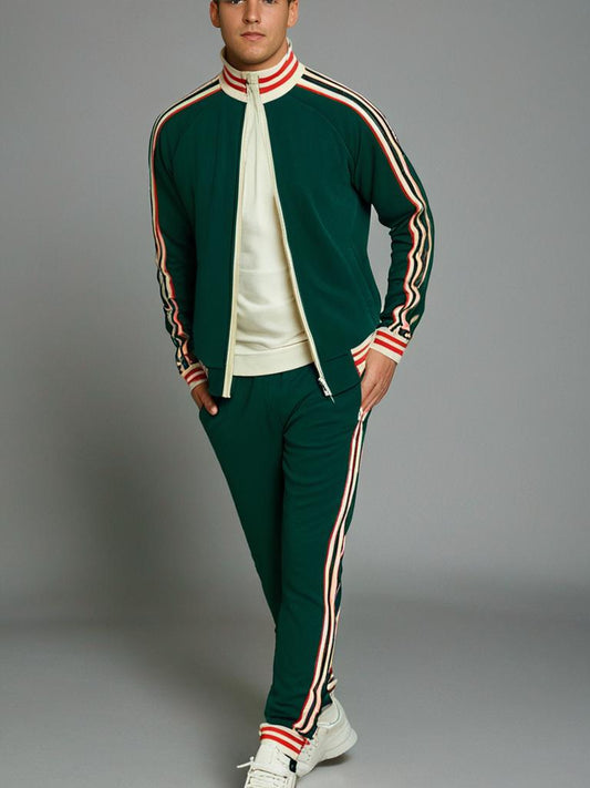 Set tuta e pantaloni sportivi a righe da uomo