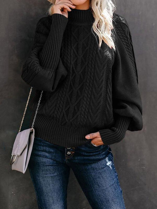 Tahlia - Elegante maglione a trecce con collo alto morbido
