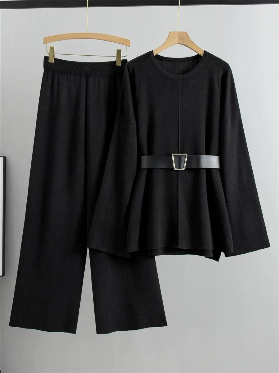 Tracy - Completo morbido con maglione e pantaloni con cintura