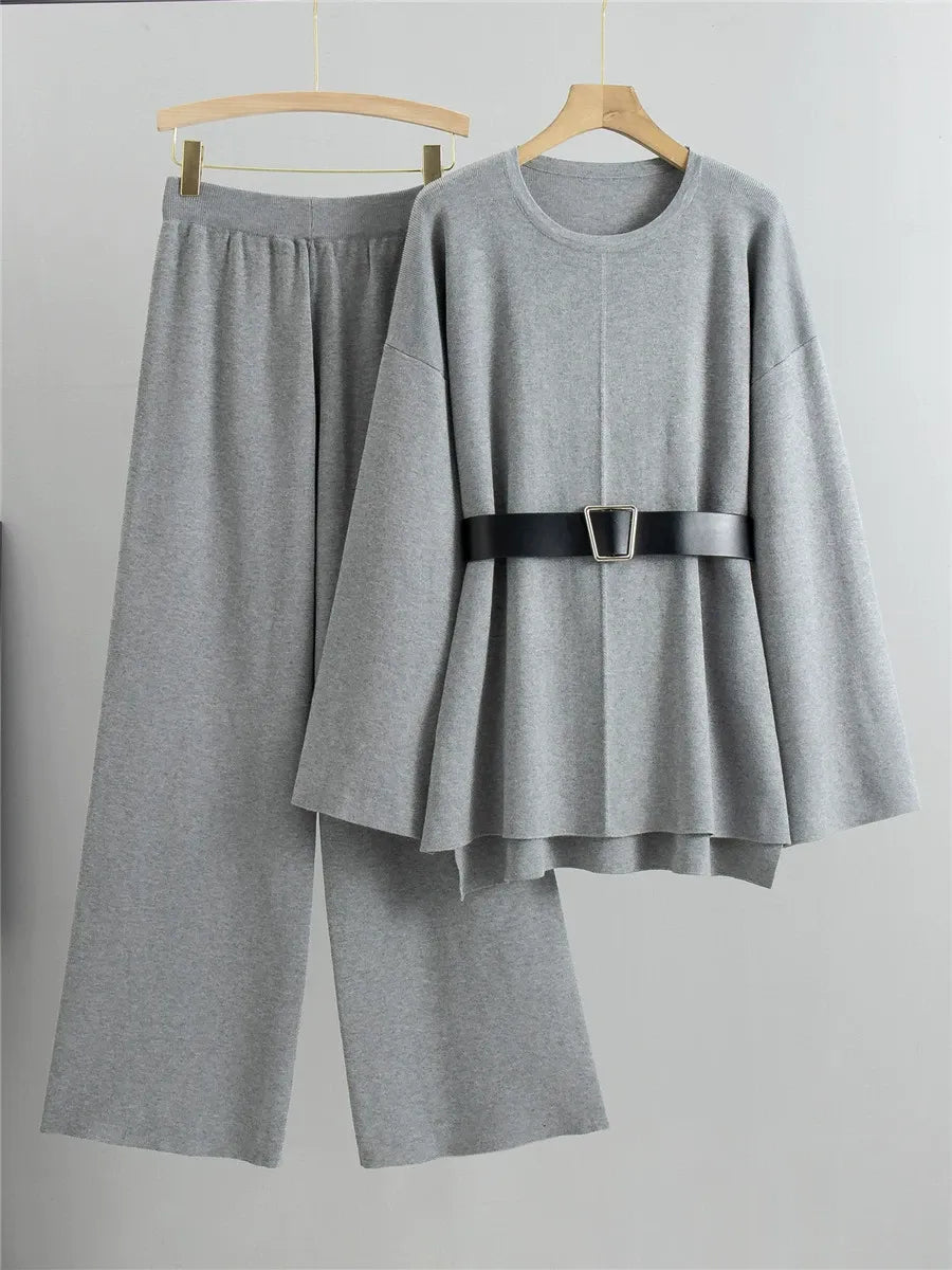 Tracy - Completo morbido con maglione e pantaloni con cintura