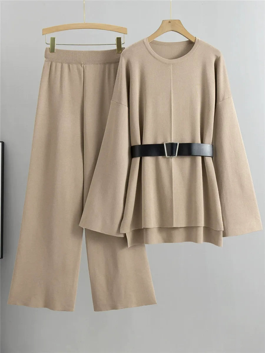 Tracy - Completo morbido con maglione e pantaloni con cintura