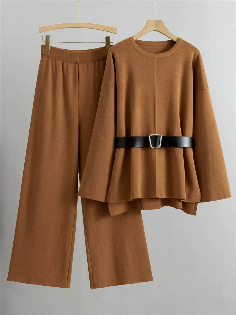Tracy - Completo morbido con maglione e pantaloni con cintura