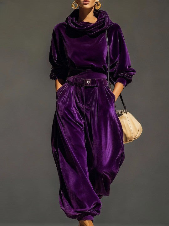Completo da Donna con Felpa con Cappuccio e Pantaloni