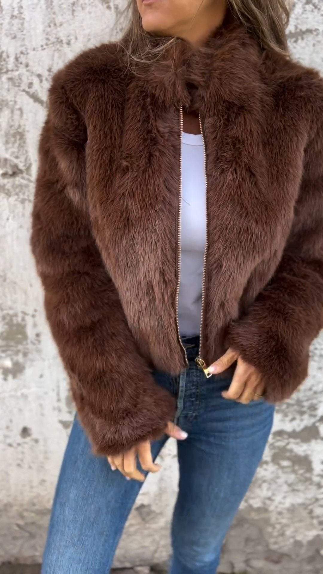 Cheska - Elegante giacca in pelle morbida e calda