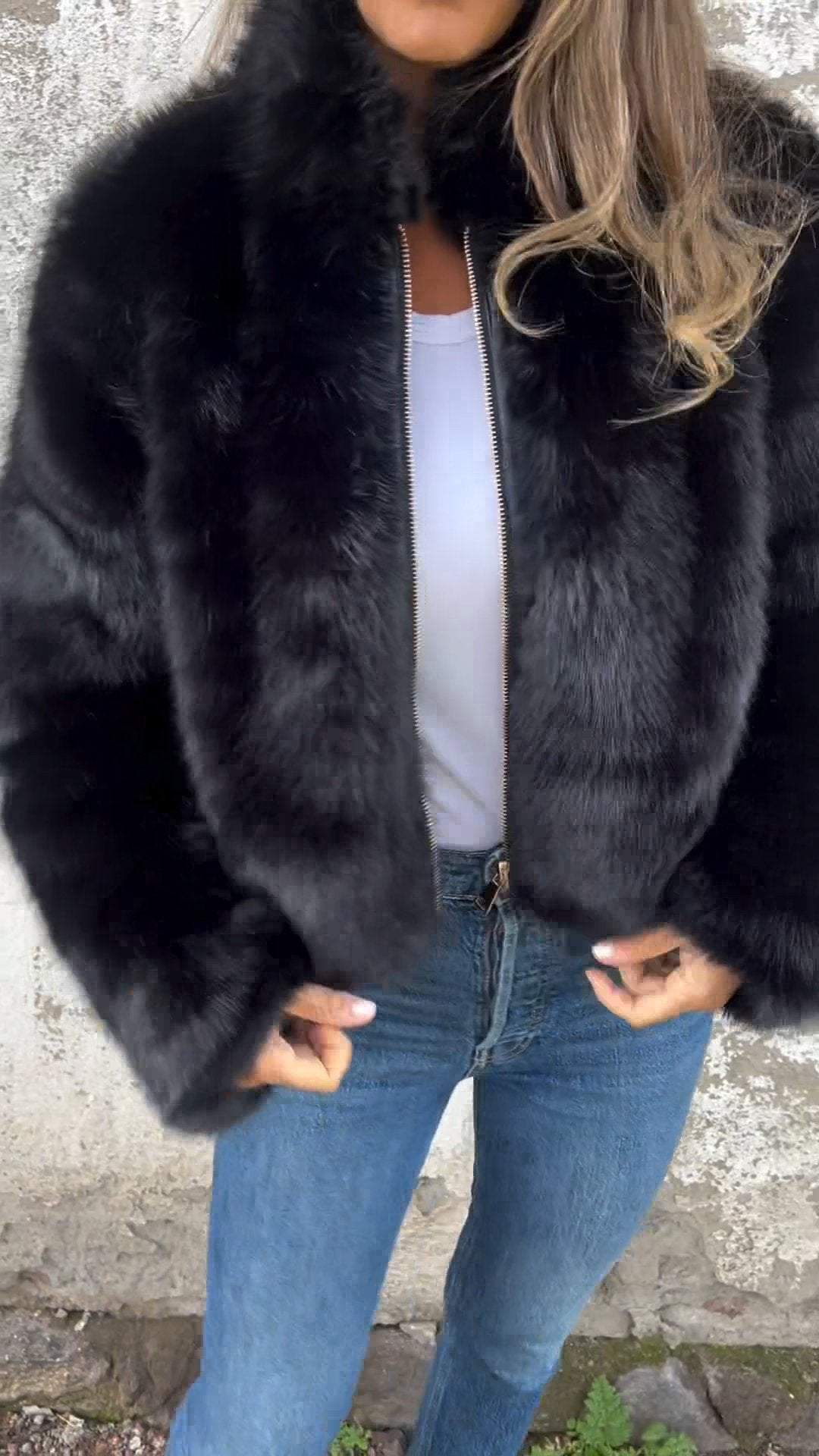 Cheska - Elegante giacca in pelle morbida e calda