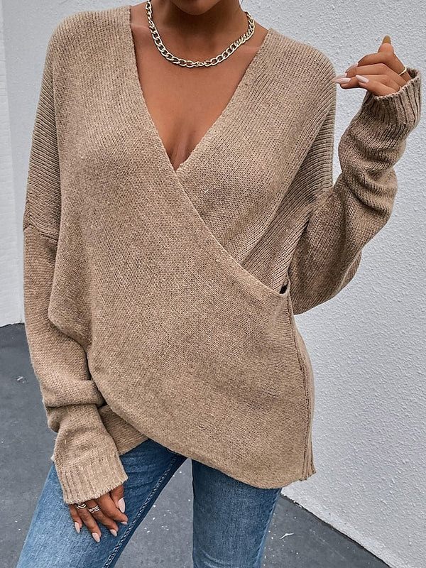 Cambria - Maglione chic a maglia larga con scollo a V