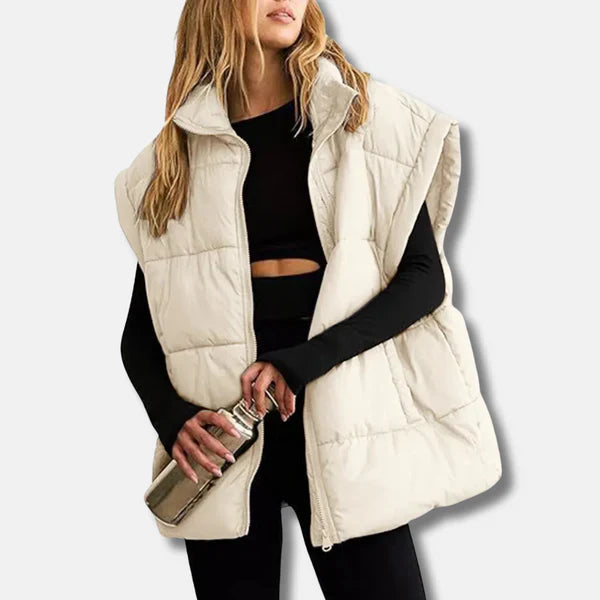 Tessa - Gilet trapuntato largo con collo alto