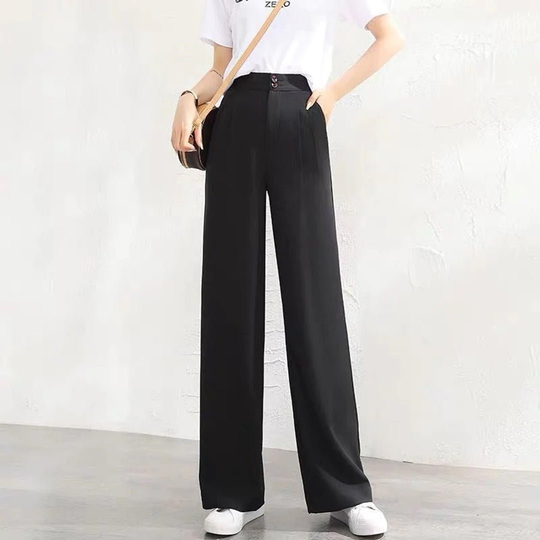 Pantaloni in Lino a Gamba Larga da Donna